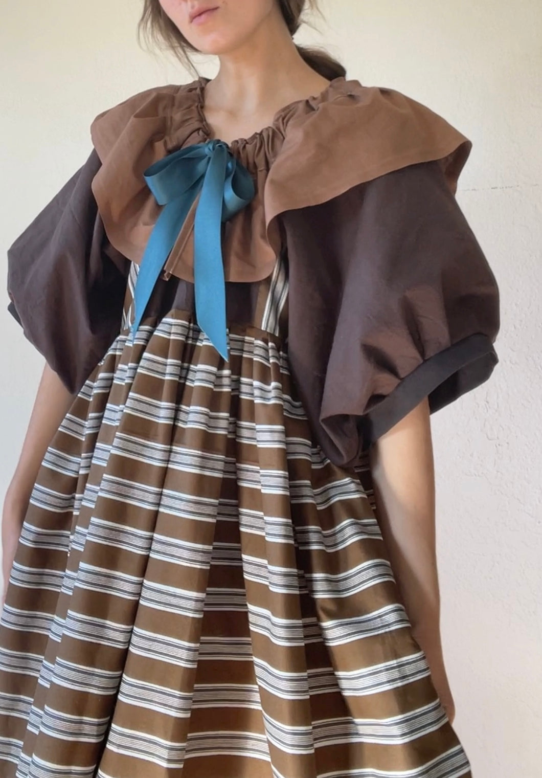 Stripe Collar Dress - Fits up to size L